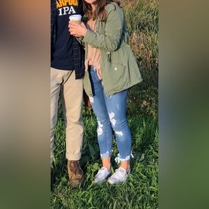 H&M green canvas utility jacket